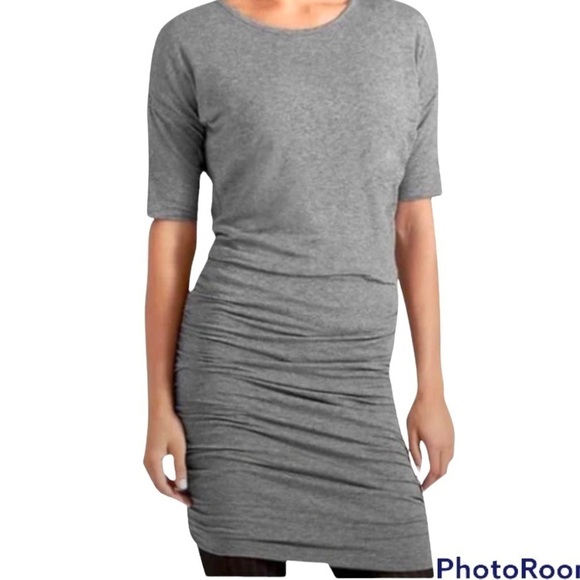 Athleta Women's Gray Solstice Tee Ruched Dress Draping Top - Hugging Ski… - Picture 7 of 8